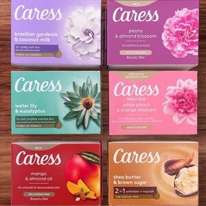 Caress Beauty Bar Soaps, 6 Beautiful assorted scents included in this bundle